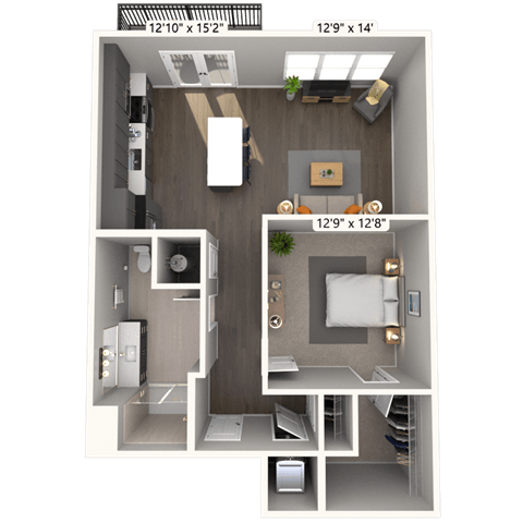 A4 1x1 861 SF-FP floor plan