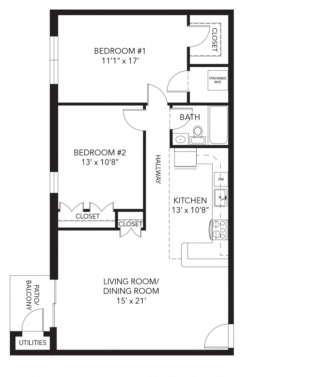 Brandywine floor plan at Corner Park apartments Brandywine floor plan at Corner Park apartments, PA, 19380