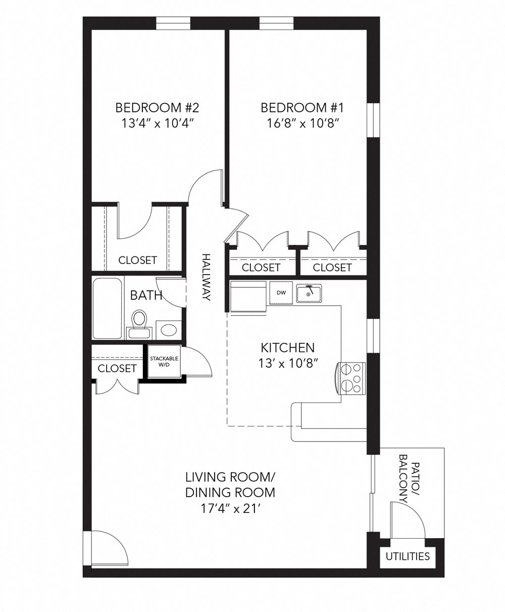 Marshall floor plan at Corner Park apartments Marshall floor plan at Corner Park apartments, 805 E. Boot Road, PA