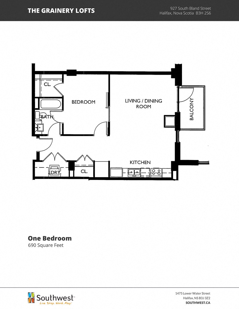 Main photo of rental property: The Grainery Lofts - Style C3 - 690 sq ft - $2160 in Halifax, NS
