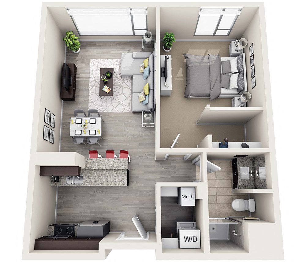 The Bowie The Bowie floor plan at Innova Living Apartments in Cleveland, Ohio