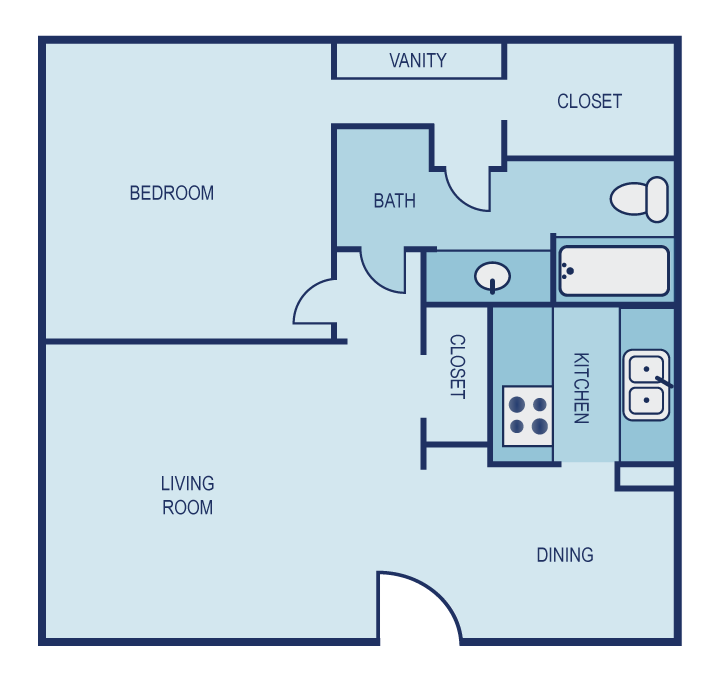 A2 Floor Plan A2 Floor Plan at The Entro, Dallas, Texas