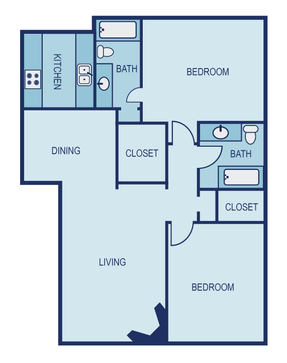 C2 Floor Plan C2 Floor Plan at The Entro, Dallas, TX, 75230