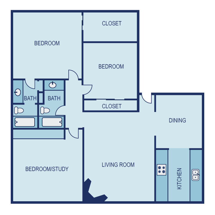 E2 Floor Plan E2 Floor Plan at The Entro, Dallas, Texas