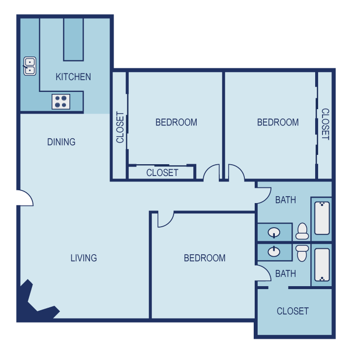 F1 Floor Plan F1 Floor Plan at The Entro, Texas
