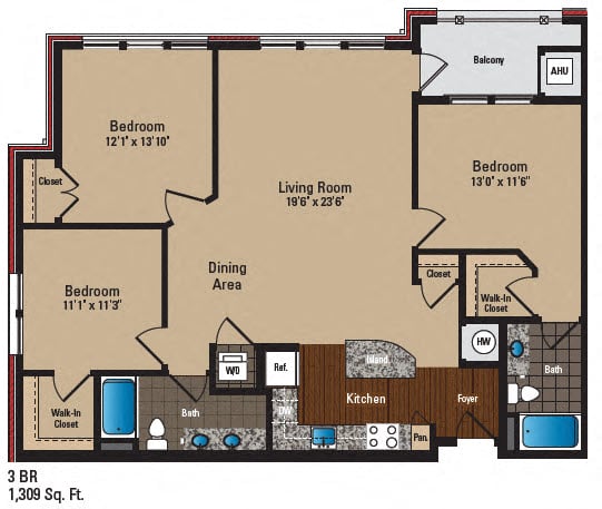 Floor Plan Image of Apartment Apt 131