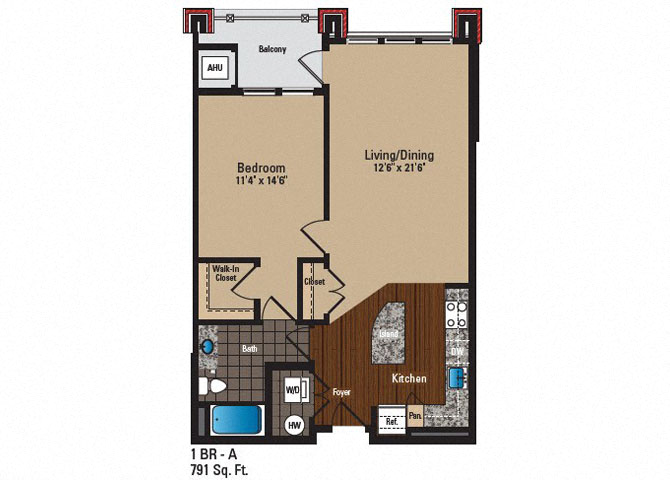 Floor Plan Image of Apartment Apt 156