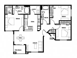 3 Bedroom, 2 Bath
