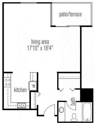 Studio w/ 1 Bathroom 10 Tier Studio with 1 Bathroom 10 Tier Floor Plan