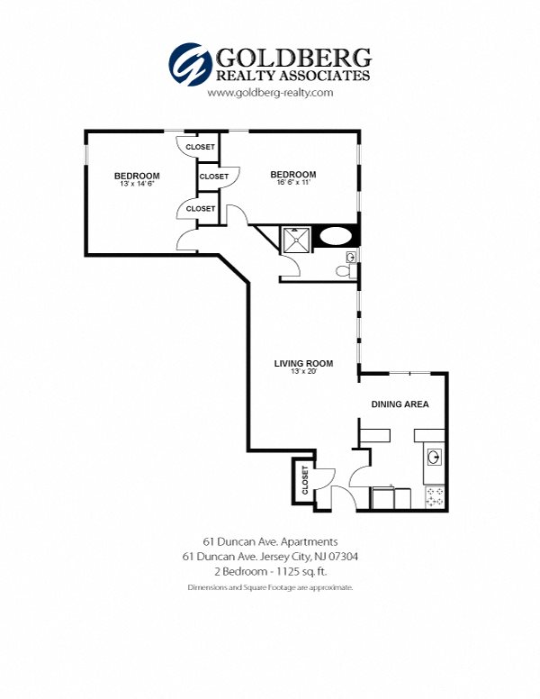 61 Duncan Apartments - Two Bedroom Dining Room