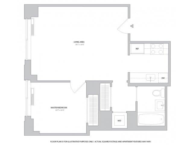 Junior 1BR – 2 Floorplan Image