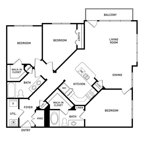 3 bedroom floor plan Vista at the Heights Eastwood Apartments 3 bedroom floor plan Vista at the Heights Eastwood Apartments