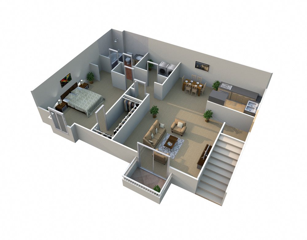 A 1 Bed 1 Bath Floorplan A 1 Bed 1 Bath Floorplan at Pilgrim Village - Canton, MI