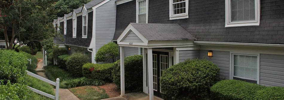 Exterior of Lake Johnson Mews Apartments in Raleigh NC