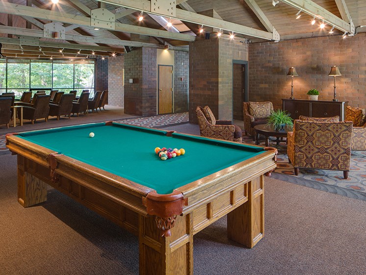 Pool table in the community room