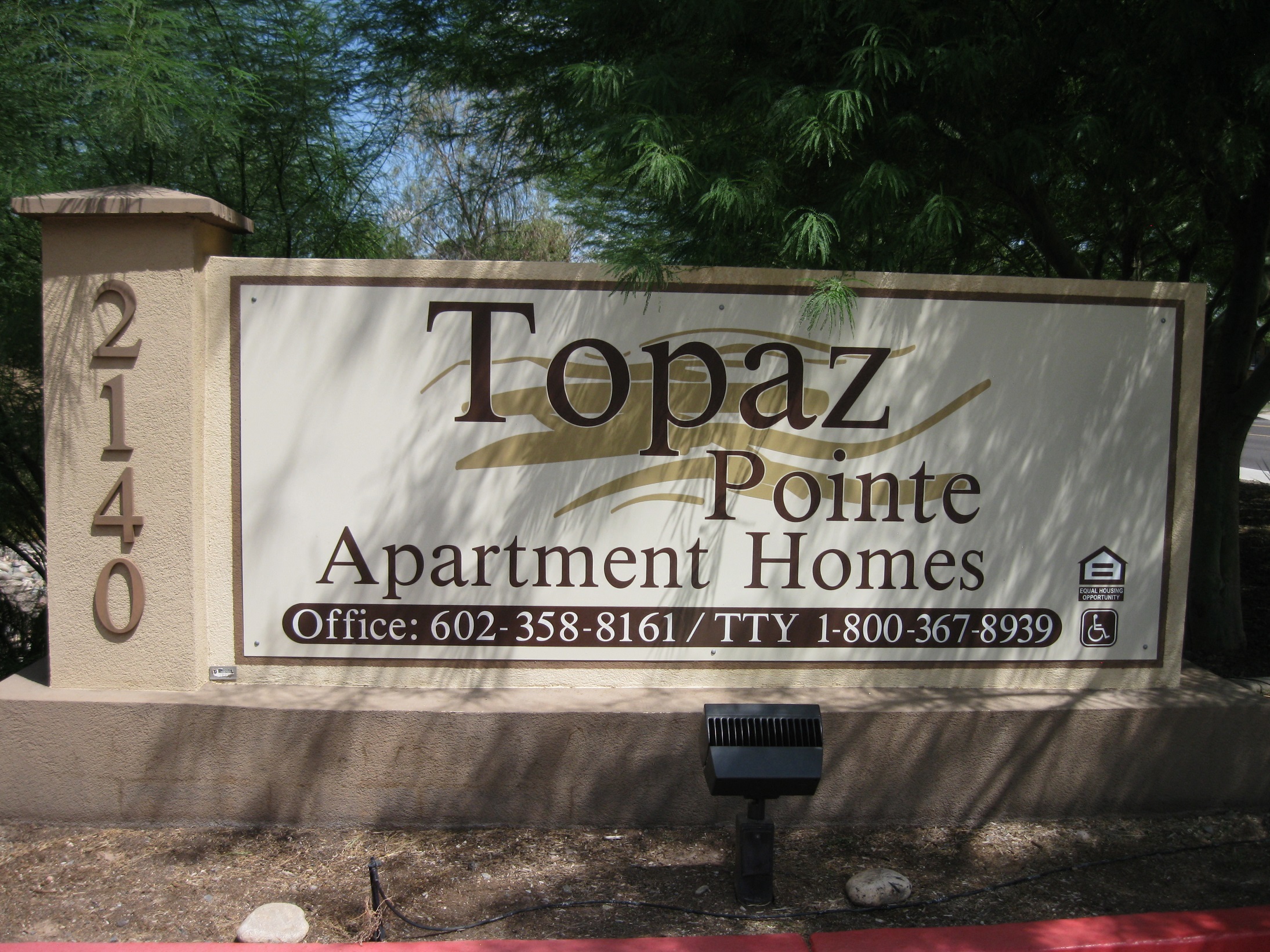 Community entrance at Topaz Pointe.