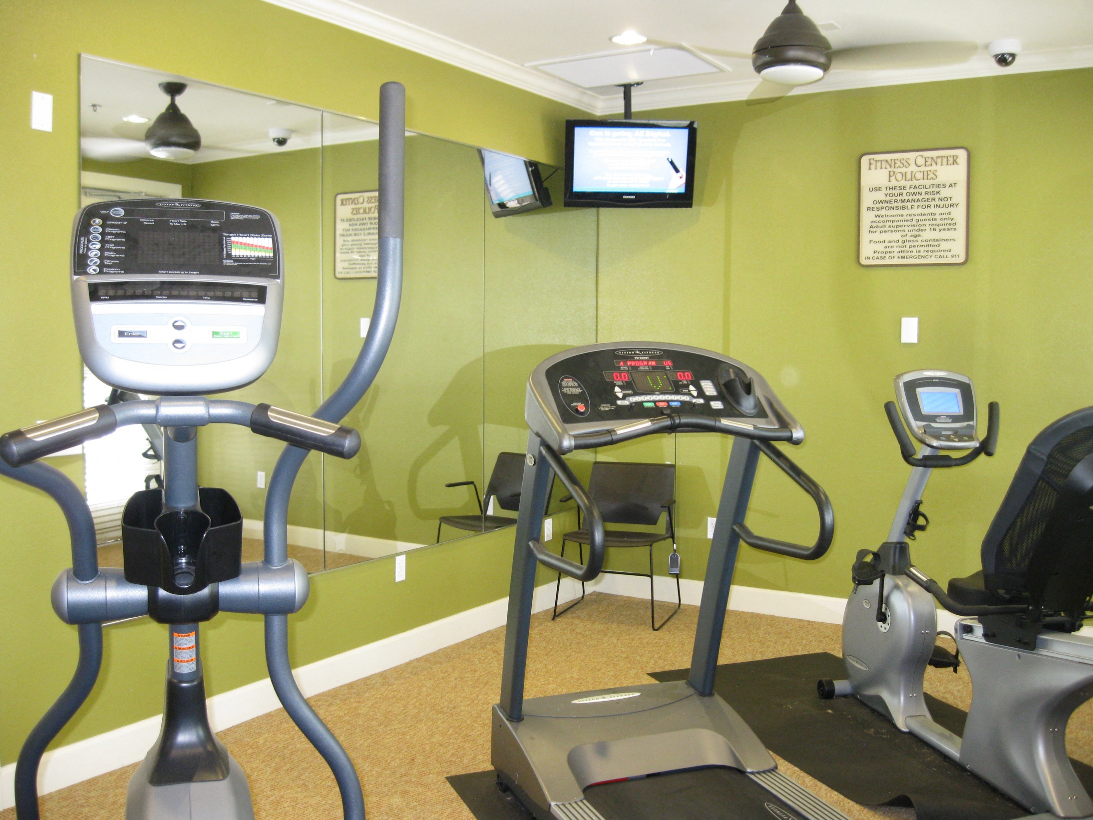 Fitness room at Topaz Pointe.