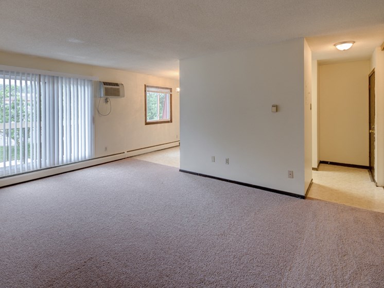 Empty carpeted living room