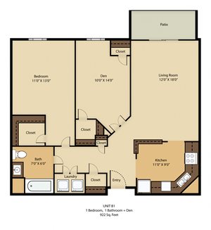 1 Bedroom Plus Den