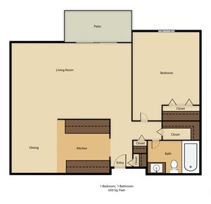 1 Bedroom Apartments