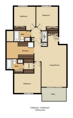 3 Bedroom Townhomes