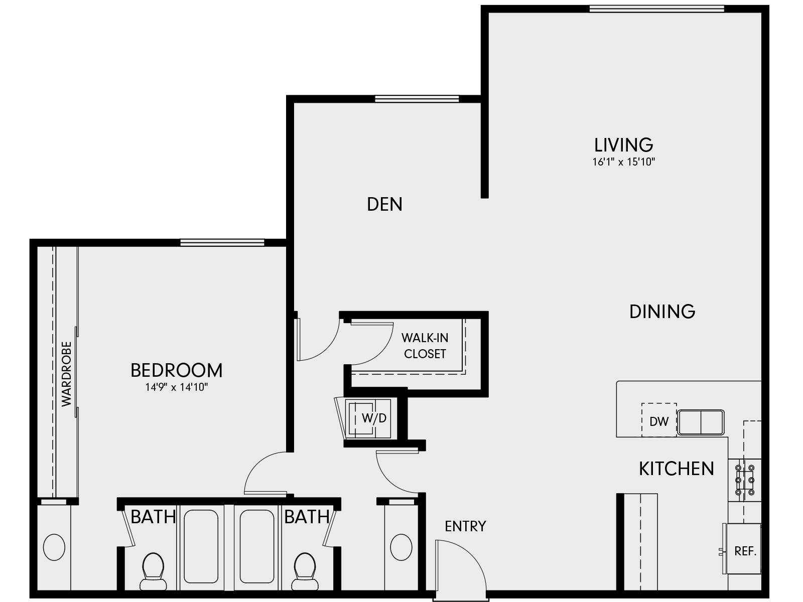 Floor plan layout diagram for 1DC