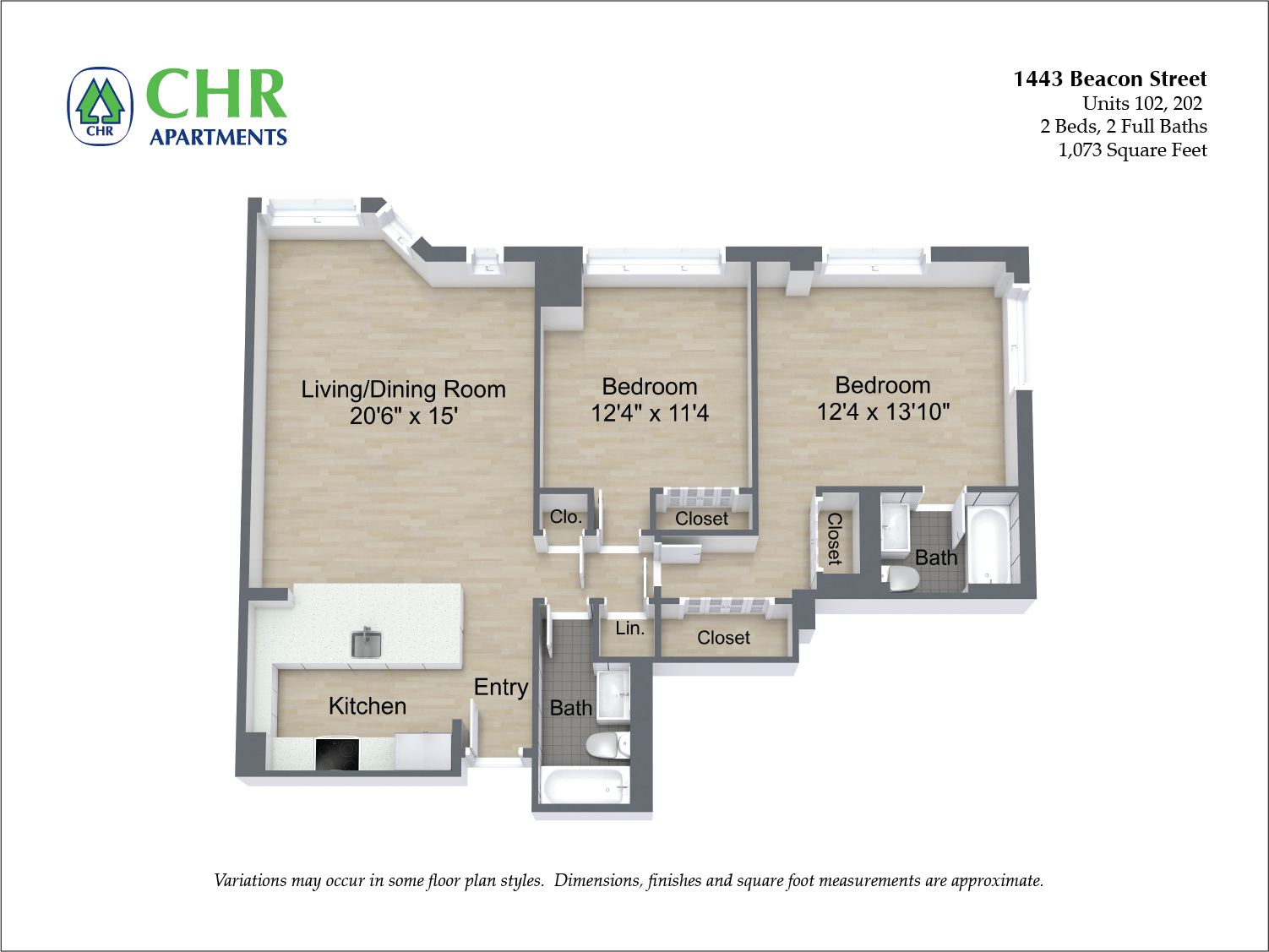 Click to view Floor plan 2 Bed/2 Bath image 3