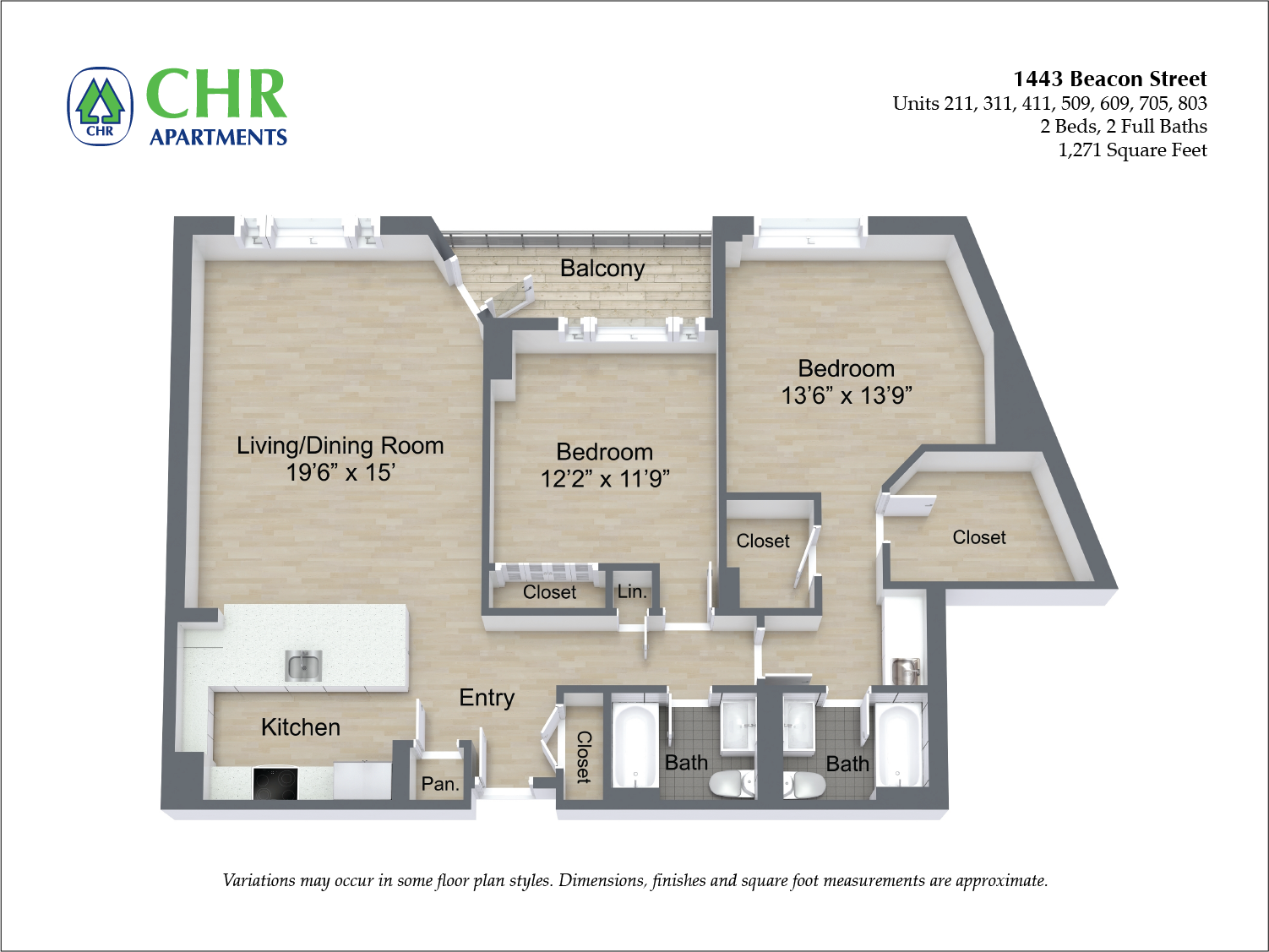 Click to view Floor plan 2 Bed/2 Bath image 9