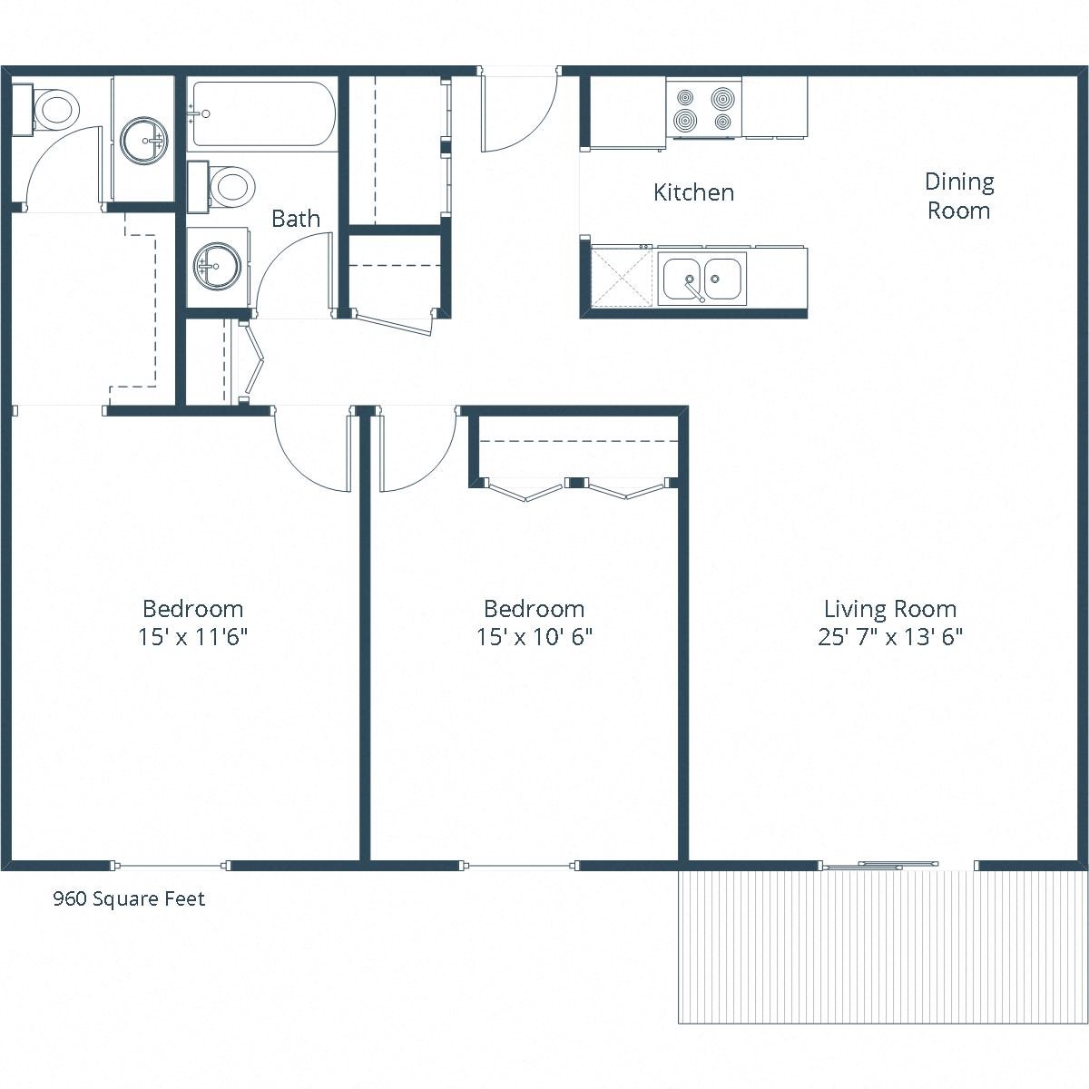 Maplewood Apartments | Two Bedroom Floor Plan C Maplewood Apartments | Two Bedroom Floor Plan C