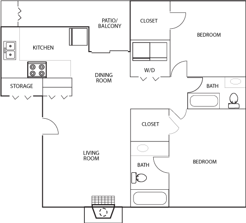 Floor Plan C Floor Plan C at Heritage Square Apartment Homes, Waco, Texas, TX