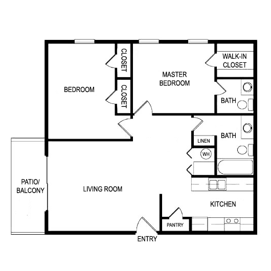 Floor Plan B Floor Plan B at Laurel Parc Apartments in Shreveport, Louisiana, LA