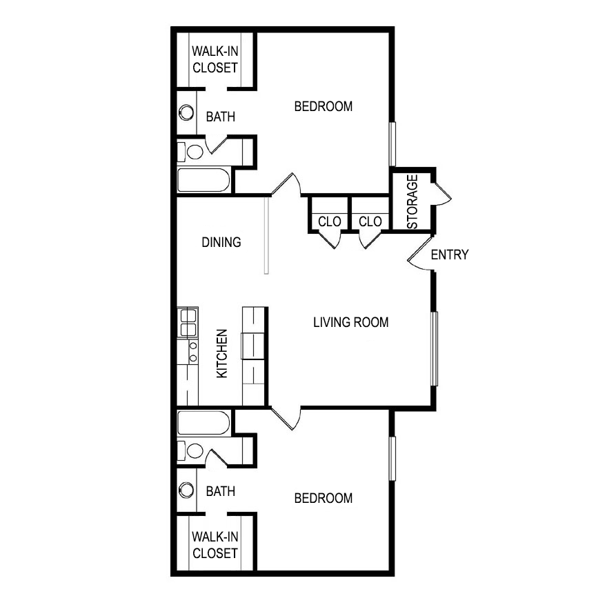 Floor Plan F Floor Plan Fat Laurel Parc Apartments in Shreveport, Louisiana, LA