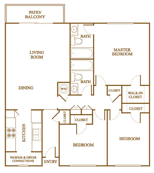 C1 Floor Plan C1 Floor Plan at Orleans Square Apartments in Shreveport, Louisiana, LA