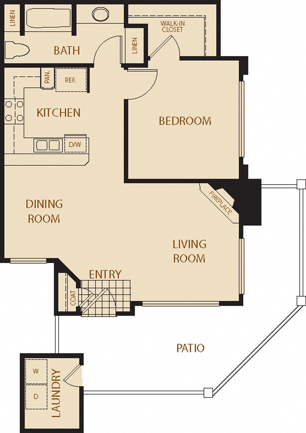 Coastal Oaks Floor Plan Coastal Oaks - 1 Bedroom 1 Bath Floor Plan Layout - 772 Square Feet