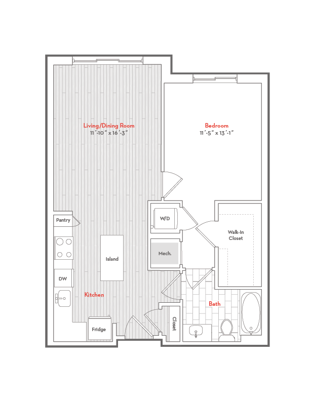 Floor Plan Image of Apartment Apt 322