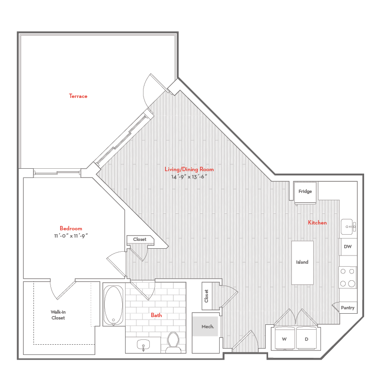 Floor Plan Image of Apartment Apt 225