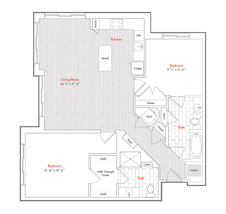 Floor Plan Image of Apartment Apt 730