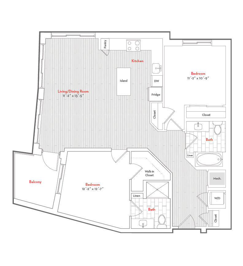Floor Plan Image of Apartment Apt 546