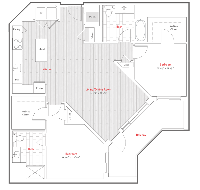 Floor Plan Image of Apartment Apt 519
