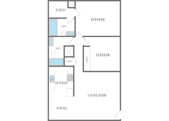 2 bed and 2 bath