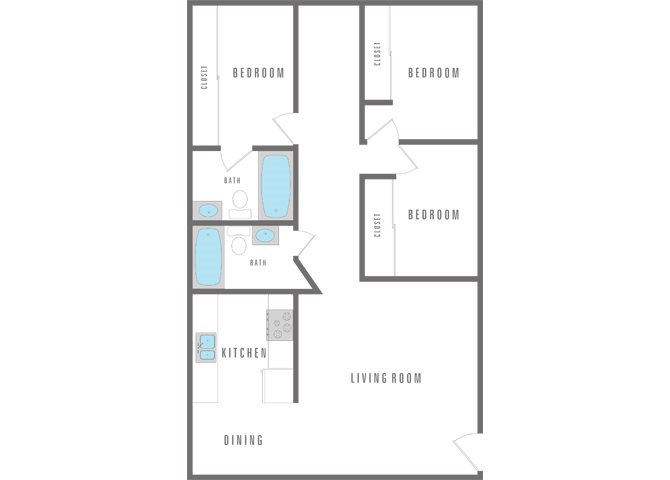 3 bed and 2 bath