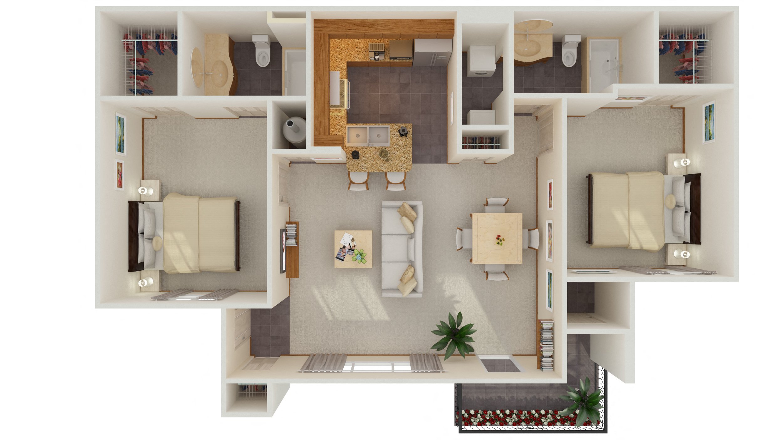 2 Bed 2 Bath w/ Fireplace