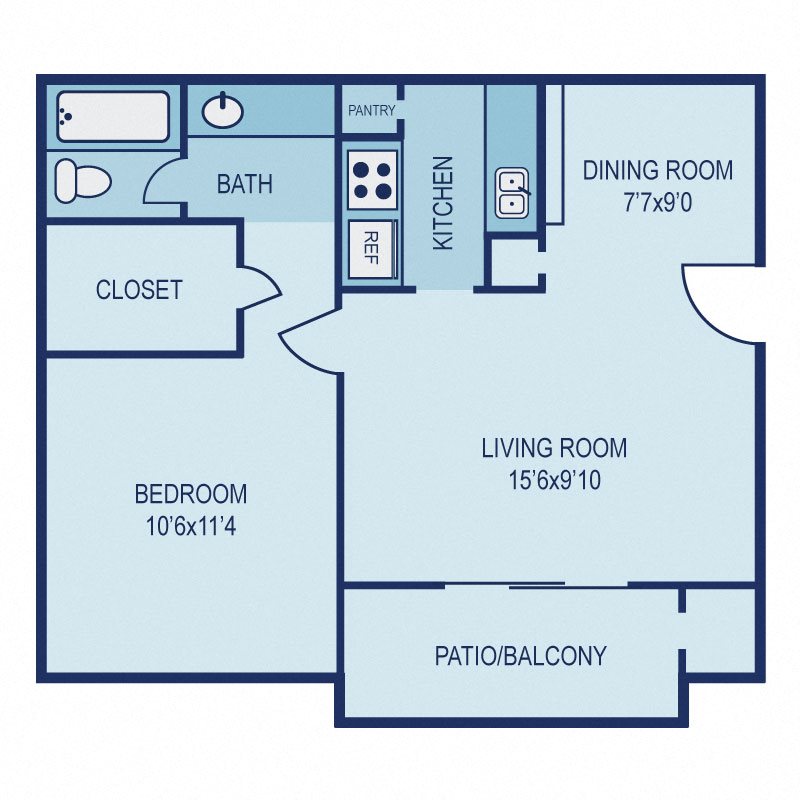 Floorplan A Floorplan A at Link Apartments, Dallas, TX, 75243