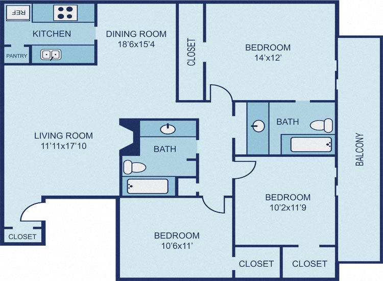 Floor Plan C1 Floor Plan C1 at Link Apartments, Dallas, Texas