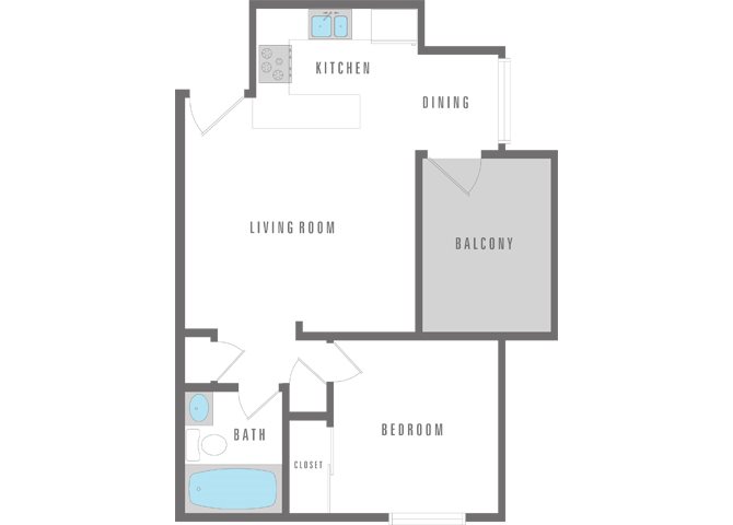 1 bed and 1 bath