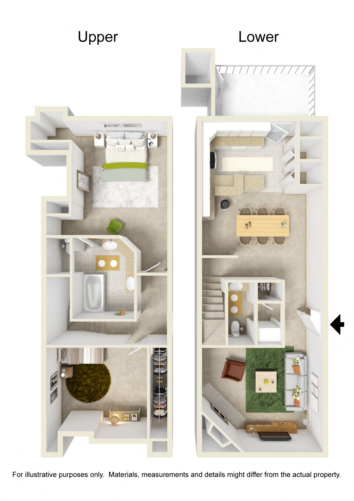 2 bed 1 1/2 bath Townhome