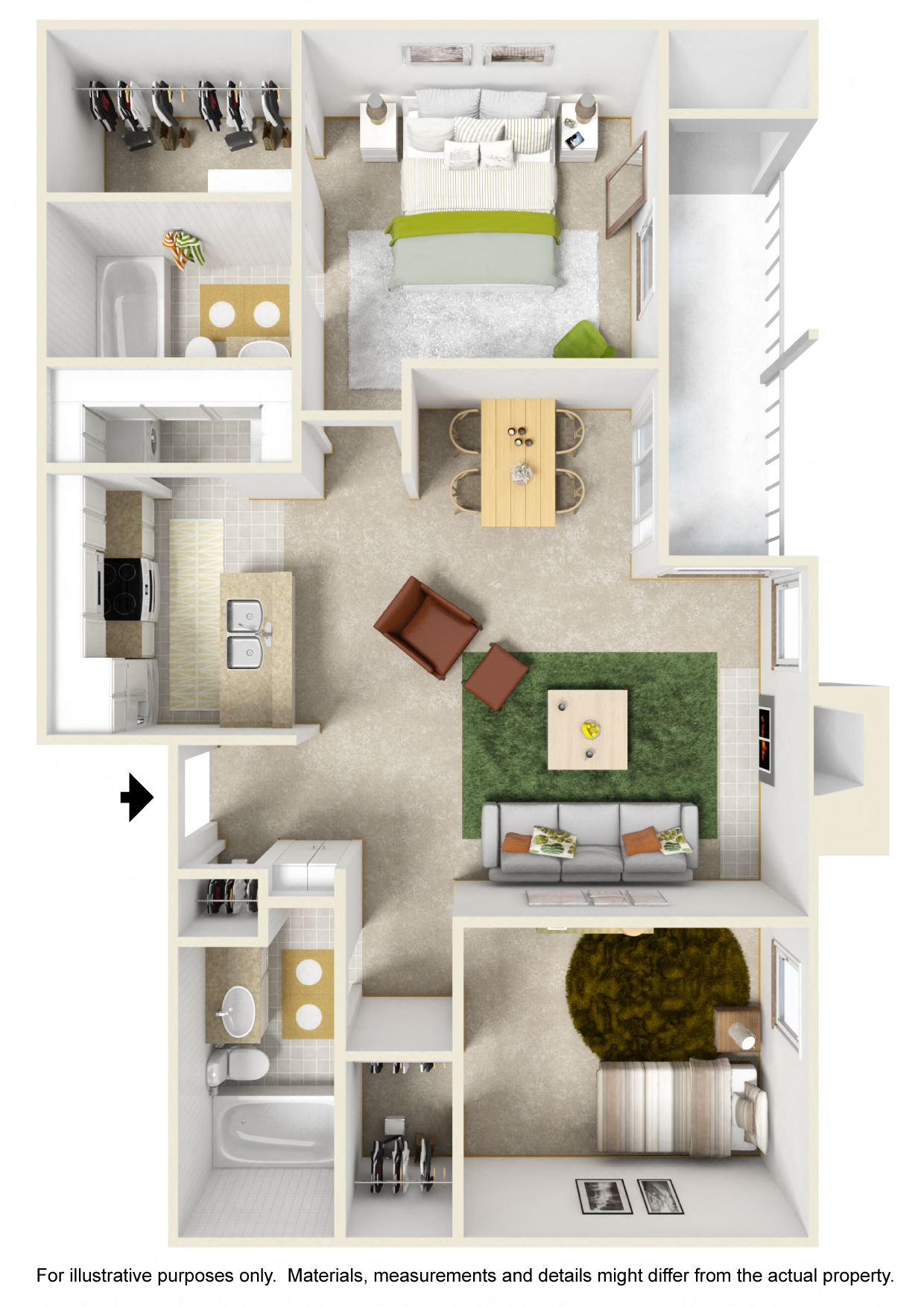 Med 2 bedroom 2 bath