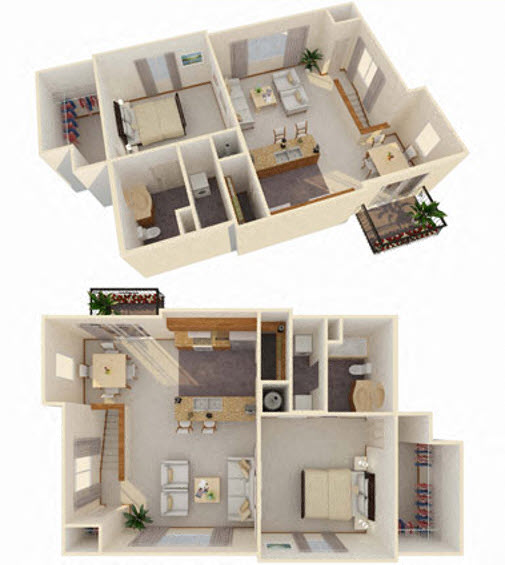 1 Bed Loft w/ Garage (Price not included)