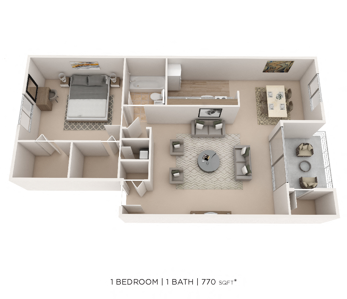One Bedroom floor plan
