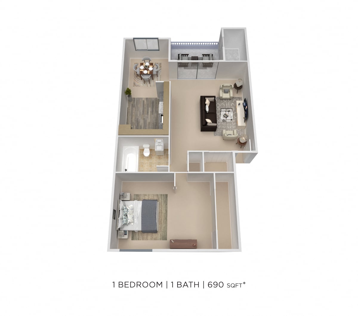 One Bedroom floor plan